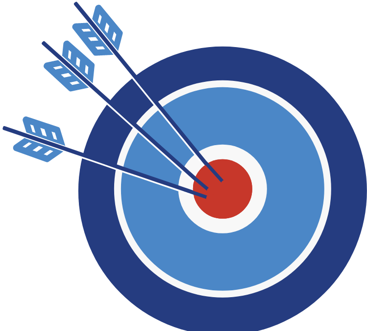 Arrows in a target.